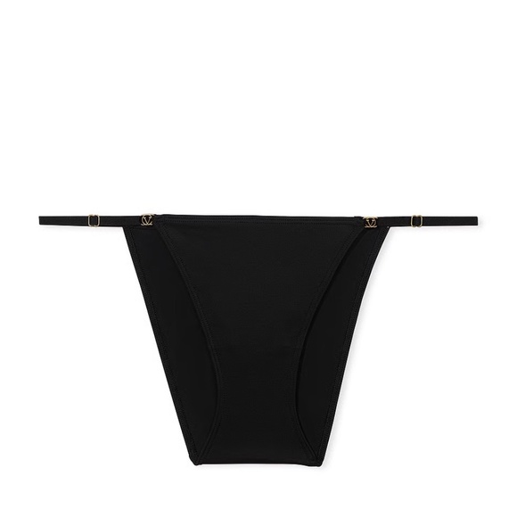 Victoria’s Secret Smooth Adjustable String Bikini Panty Black S NEW - Picture 5 of 6